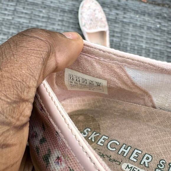 Skechers‎ Women's Peach/Floral Air-Cooled Memory Foam Shoes Size 7.5 - Picture 8 of 11